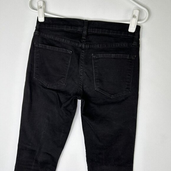 Frame Le Skinny De Jeanne Jeans Womens Size 26 Black Raw Hems - Picture 8 of 10